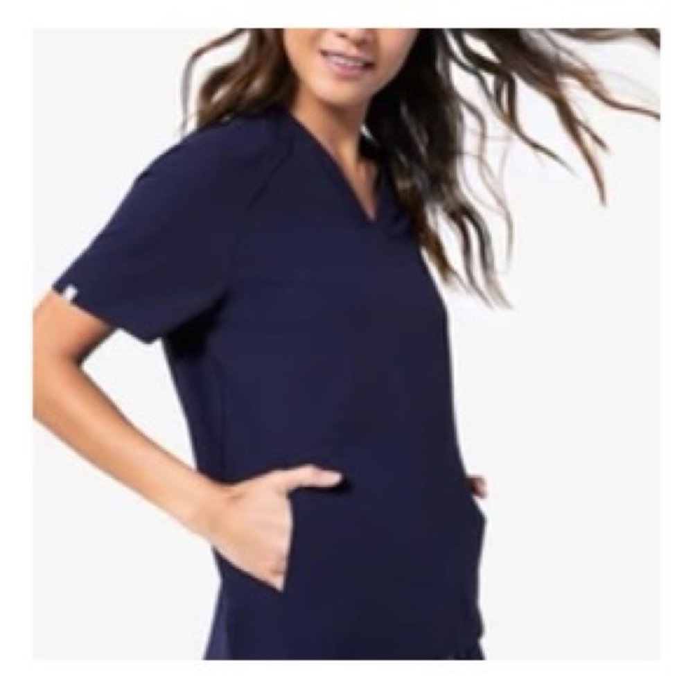 Navy Raglan Scrub Top - FIGS